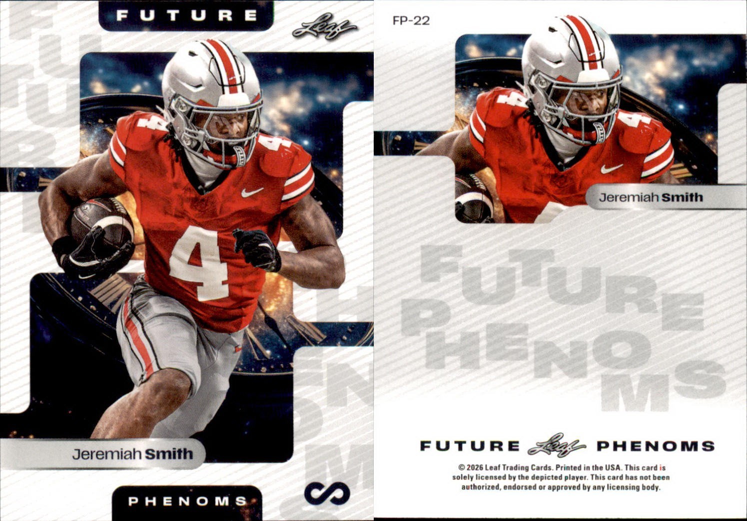 2026 LEAF TIMELESS FUTURE PHENOMS JEREMIAH SMITH FP-22 OHIO STATE FOOTBALL