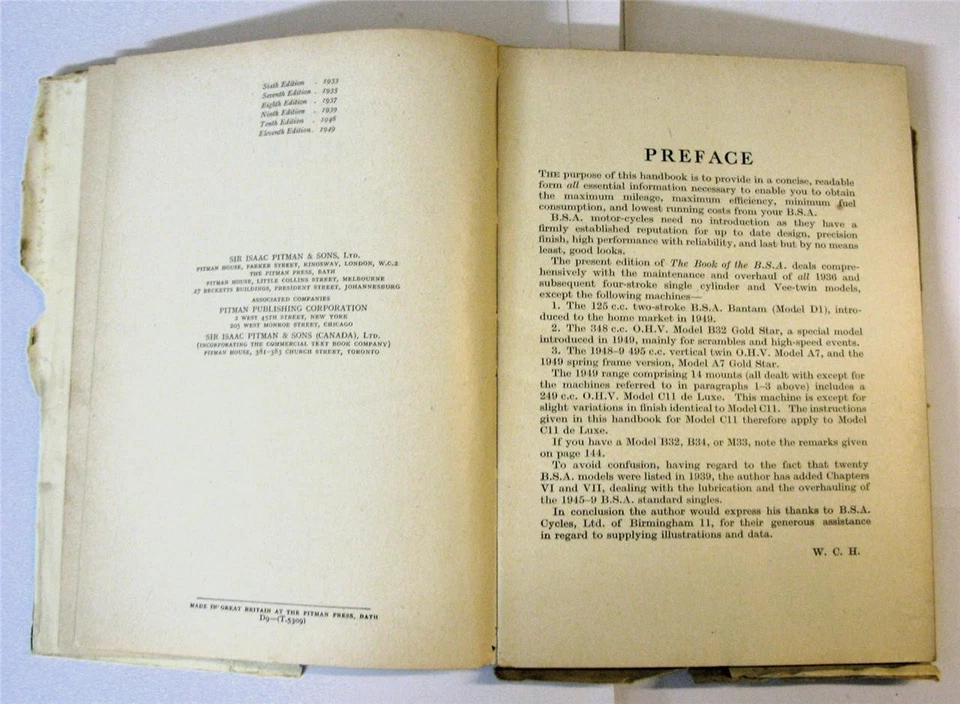 BSA Twin/Singles 1936-1949 Pitmans Motorcycle Maintenance Handbook D9-T.5309 - Image 3 of 4