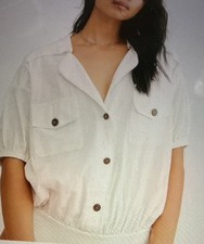 Free People Intimately So-Fari White Bodysuit Small Top