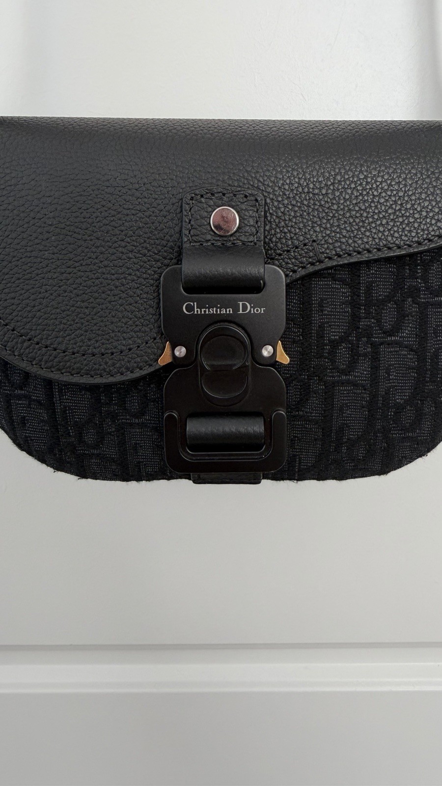 Dior Black Monogram Saddle Crescent Messenger Bag Small Adjustable Strap Buckle — image 8