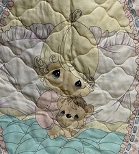 Vintage PRECIOUS MOMENTS Rare Girl  Bear Baby Blanket
