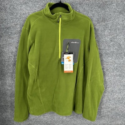 Eddie Bauer Ascent Sweater Men s L Polartec 1/4 Zip Fleece Pullover Green NEW