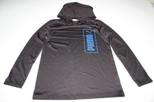 Puma Black Hoodie Shirt Boys Size M 10/12 Light Weight