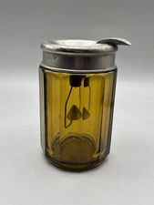 Vintage 1920s/30s Nevasmok Ashtray  Railroad Era Brass And Amber Glass