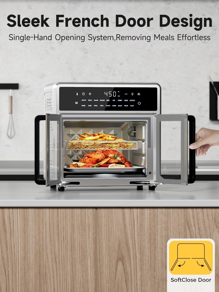 15.8 Qt Air Fryer French Door Toaster Oven Combo with 18 Presets 15.8 Qt Air Fryer French Door Toaster Oven Combo with 18 Presets