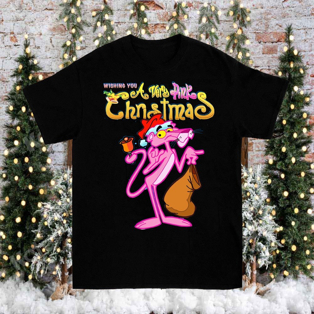 Wishing You A Very Pink Christmas PINK PANTHER T-Shirt Unisex Tee MO342