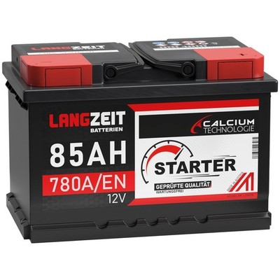 LANGZEIT Autobatterie 12V 85Ah 780A EN statt 70Ah 72Ah 74Ah 75Ah 77Ah 80Ah