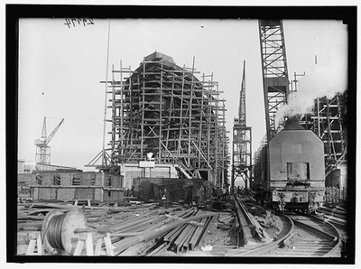 Alexandria Ship Yards 1919 Shipbuilding Cranes Railroad Carriers Silhouette