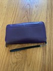 COACH Long Zip-Around Wallet Purple Smooth Leather w Gold Hardware AUTHENTIC — photo 2