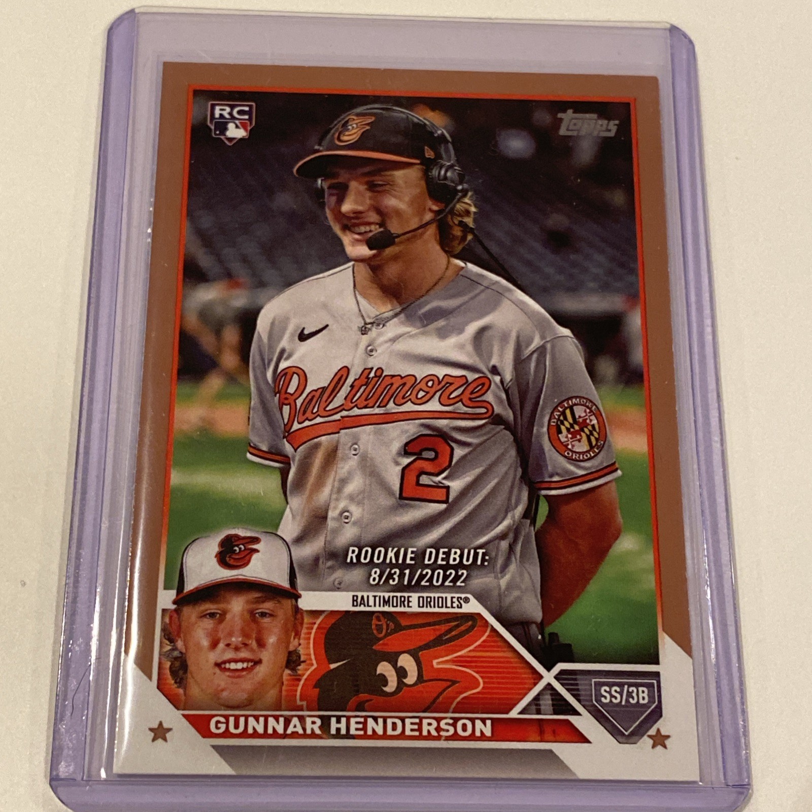 2023 Topps Update Rookie Debut Gunnar Henderson #US18 Gold #’d/2023 (RC)