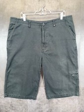 VTG Vans Mens Shorts Baggy Chino Skater Zip Skull Buttons Logo Black Size 36
