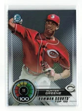 2018 BOWMAN CHROME HUNTER GREENE #BTP-11 REDS TOP 100