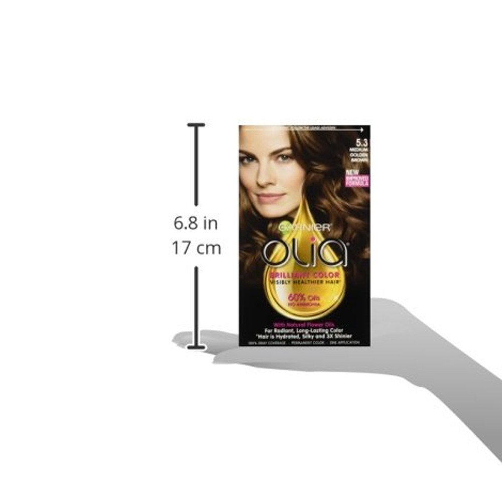 Garnier Olia Ammonia, Medium Golden Brown, Color Oil-Rich Permanent Hair Color.
