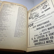 1957-58 Michigan Lester & Sons Port Huron Marysville Rural Directory History Ads