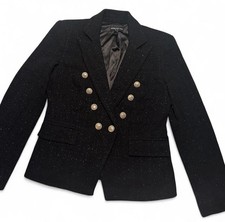 NWOT Generation Love Tweed Blazer Jacket in Black SZ Small