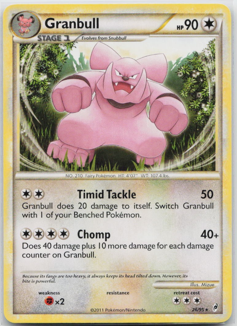 Granbull Rare Call of Legends 26/95 Pokemon TCG