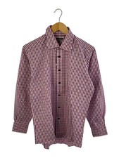 AUSTIN REED Long Sleeve Shirt M Cotton PNK Check 318W6307