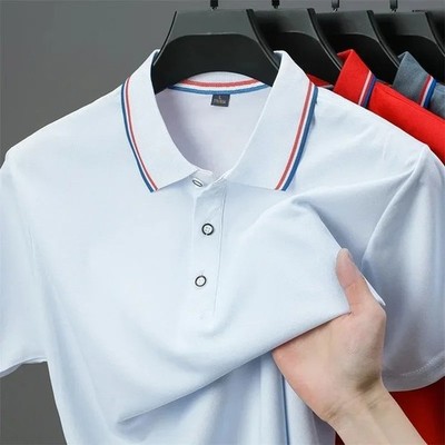 Men's Solid Polo Shirt Breathable Summer Beach Business Casual Tee Tshirt Gift
