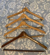 Lot of 4 Vintage WOOD Suit Hangers - Unbranded