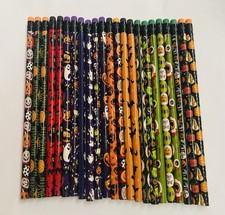 New 23 Halloween Pencils with Erasers 7 3/8"