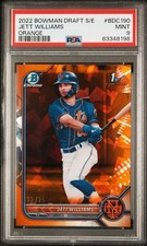 2022 Bowman Draft Sapphire Jett Williams /25 Orange PSA 9 1st #BDC-190 Mets