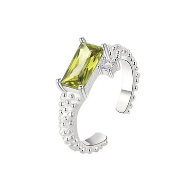 Luxuriöser Statement-Ring Silber 925 Grünem Edelstein   Stilvoll und einzigartig
