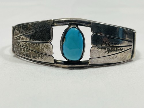 Vintage Old Pawn Navajo Türkis Sterling Silber Armreif Armband 19,4 g