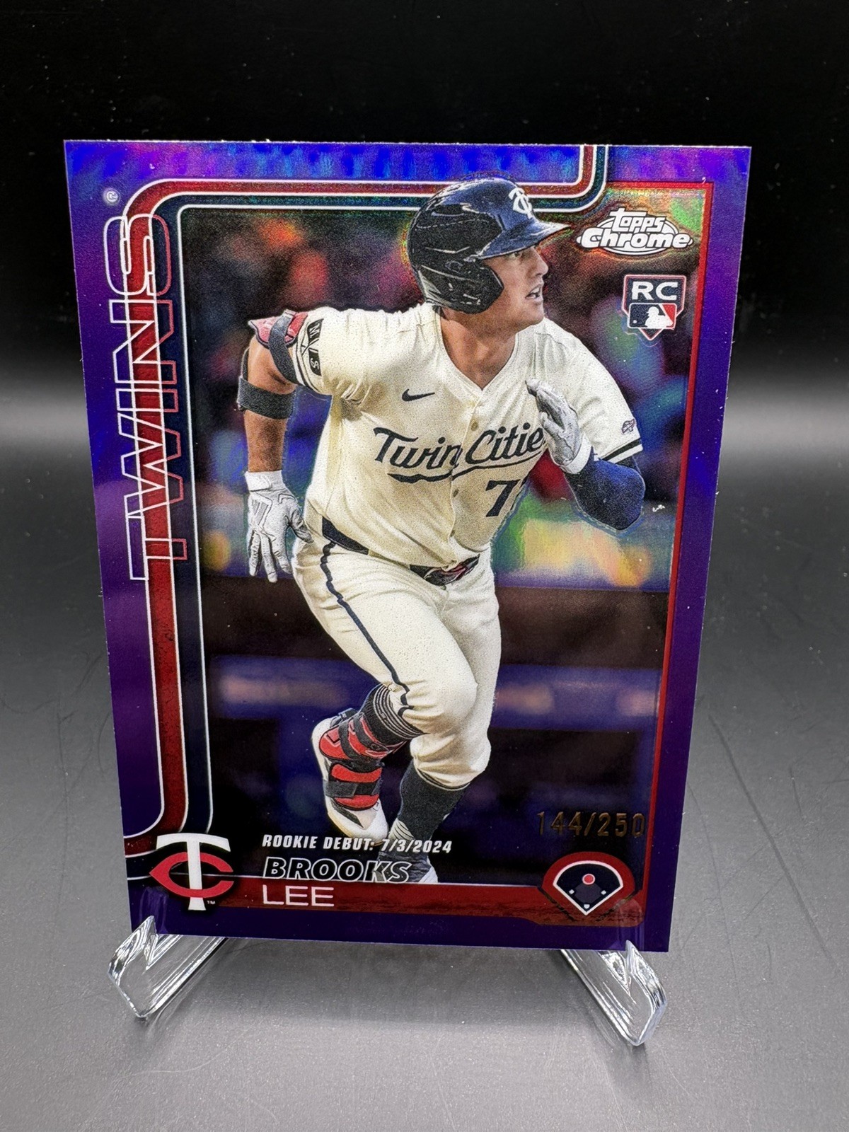 2025 Topps Chrome Update - Rookie Debut Brooks Lee Purple Refractor /250 (RC)