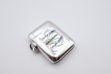 Fabulous Antique Edwardian Silver Liberty & Co Enamel Vesta Case Birmingham 1904