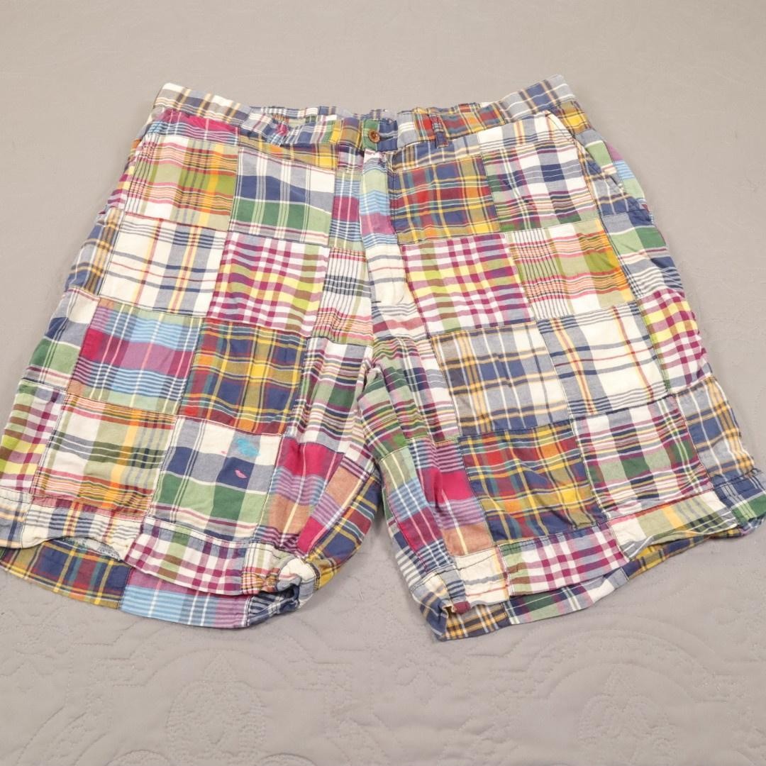Polo Ralph Lauren Shorts Mens 38 Multicolor Patchwork Madras Chino Prospect