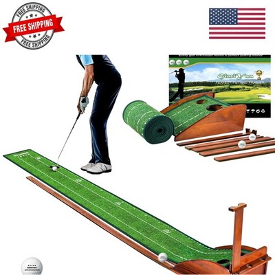 GimYaa Golf Putting mat Green Indoor and Outdoor with Auto Ball Return,Game P...