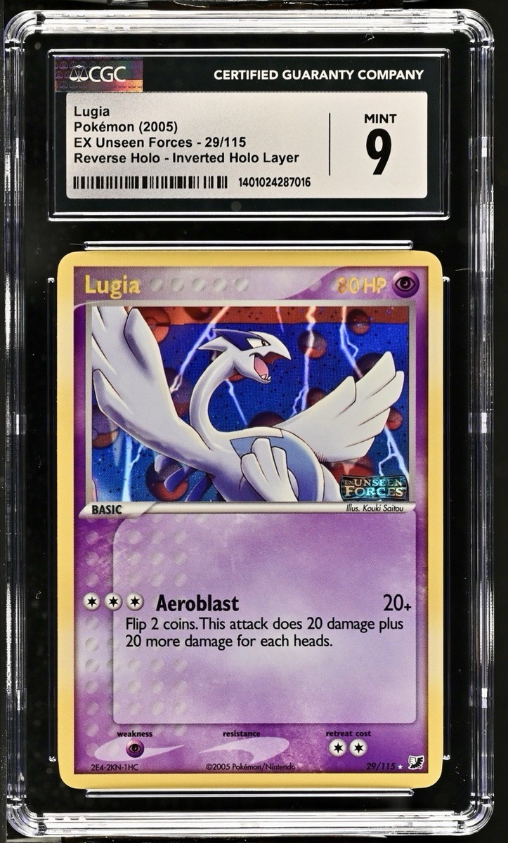 2005 Pokemon EX Unseen Forces Lugia #29 CGC 9 Reverse Holo ERROR