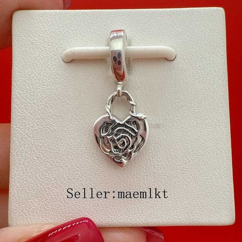 New 925 sterling silver Rose Heart Padlock Charm,Charm for bracelet 790086C00