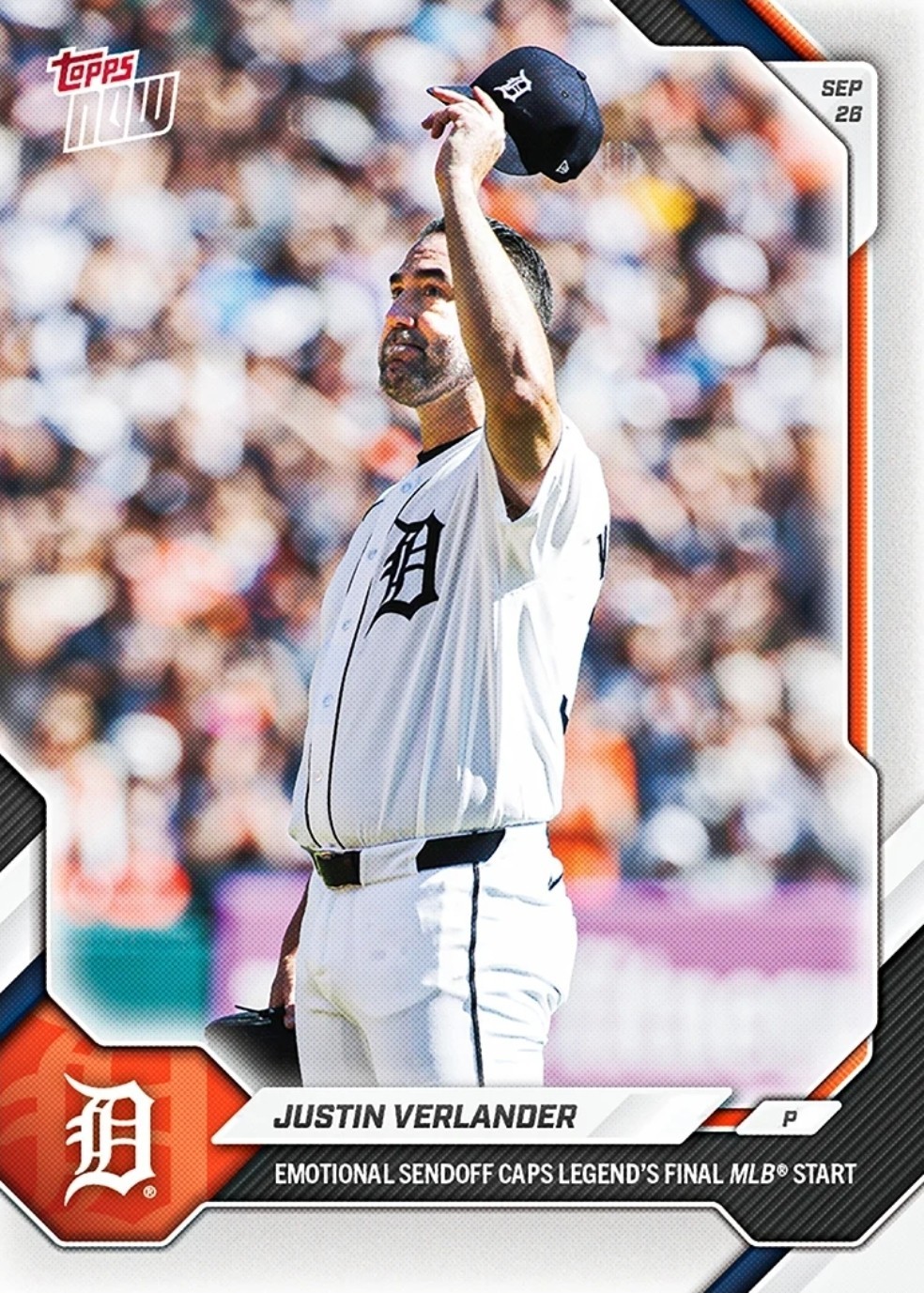 Justin Verlander 2026 MLB TOPPS NOW 726 Final Game Career Presale Detroit Tigers