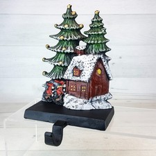Lulu Decor Cast Iron Stocking Hanger 7.5"  Holiday Snow Winter Home Trees 3lb