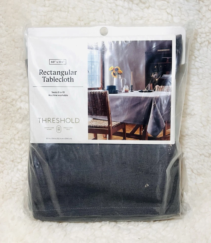 Rectangular Tablecloth Solid Gray 60" x 104" - Threshold - Image 4 of 4