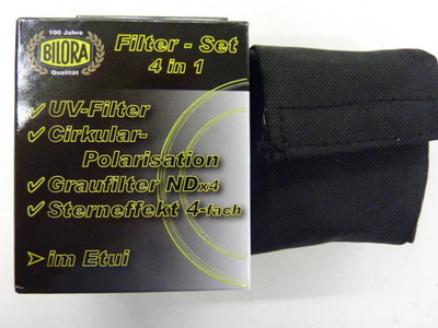 Bilora Filterset 4in1 UV-Filter POL circ Graufilter ND4 Sterneffekt 4x  52mm 