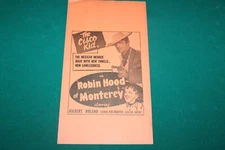 Original Movie Poster Handbill Western 1947 Cisco Kid Robin Hood of Monterey