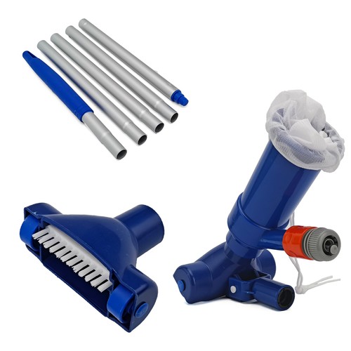 Swimming Pool Cleaning Kit Cleaner Suction Head Brushes Mesh Bag UK J3D9