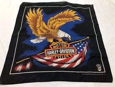 VTG HARLEY DAVIDSON MOTOR CYCLES DISTRESSED AMERICAN FLAG EAGLE BANDANA RN15187