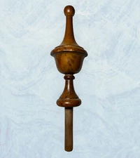 VINTAGE FINIAL WOOD CLOCK OR NEWEL POST TOPPER PART 6”