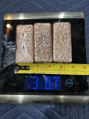 3 Hand Poured Solid Copper Bread Loaf Medium Size Bars Ingot 3 Lbs + | eBay