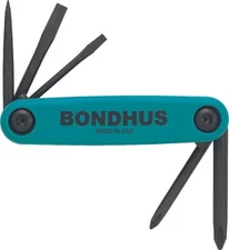 Bondhus Gorilla Grip Utility Fold Up Driver Set Awl Slot Flat Phillips USA 12545