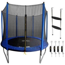 Outdoor Trampoline with Safety Enclosure Net, Anchors & Ladder - 8ft