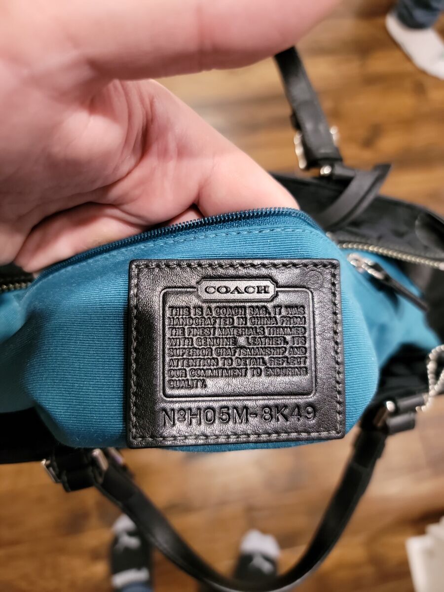 Vintage Coach Hampton Handbag Black Jacquard & Blue Vintage Coach Hampton Handbag Black Jacquard & Blue