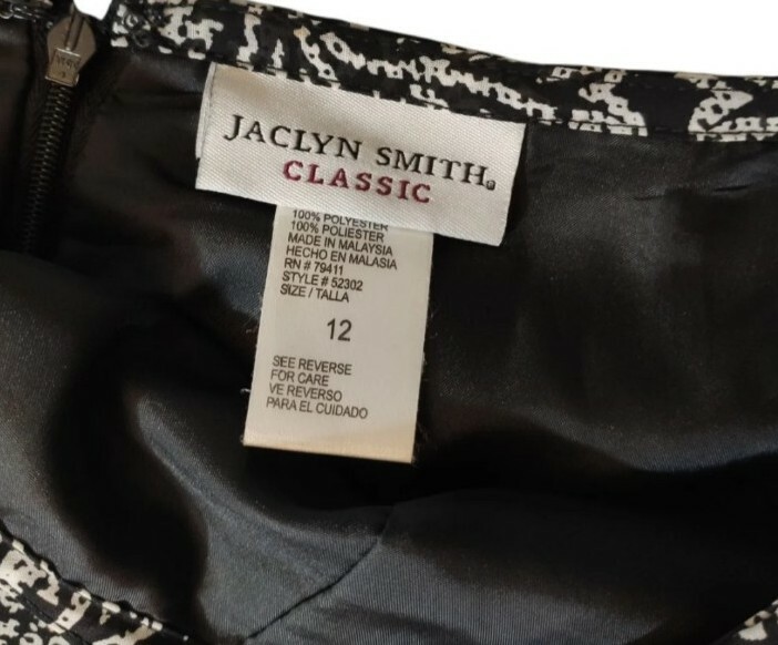 Black & White Floral Jaclyn Smith Skirt Size 12 Mini Skirt Fitted