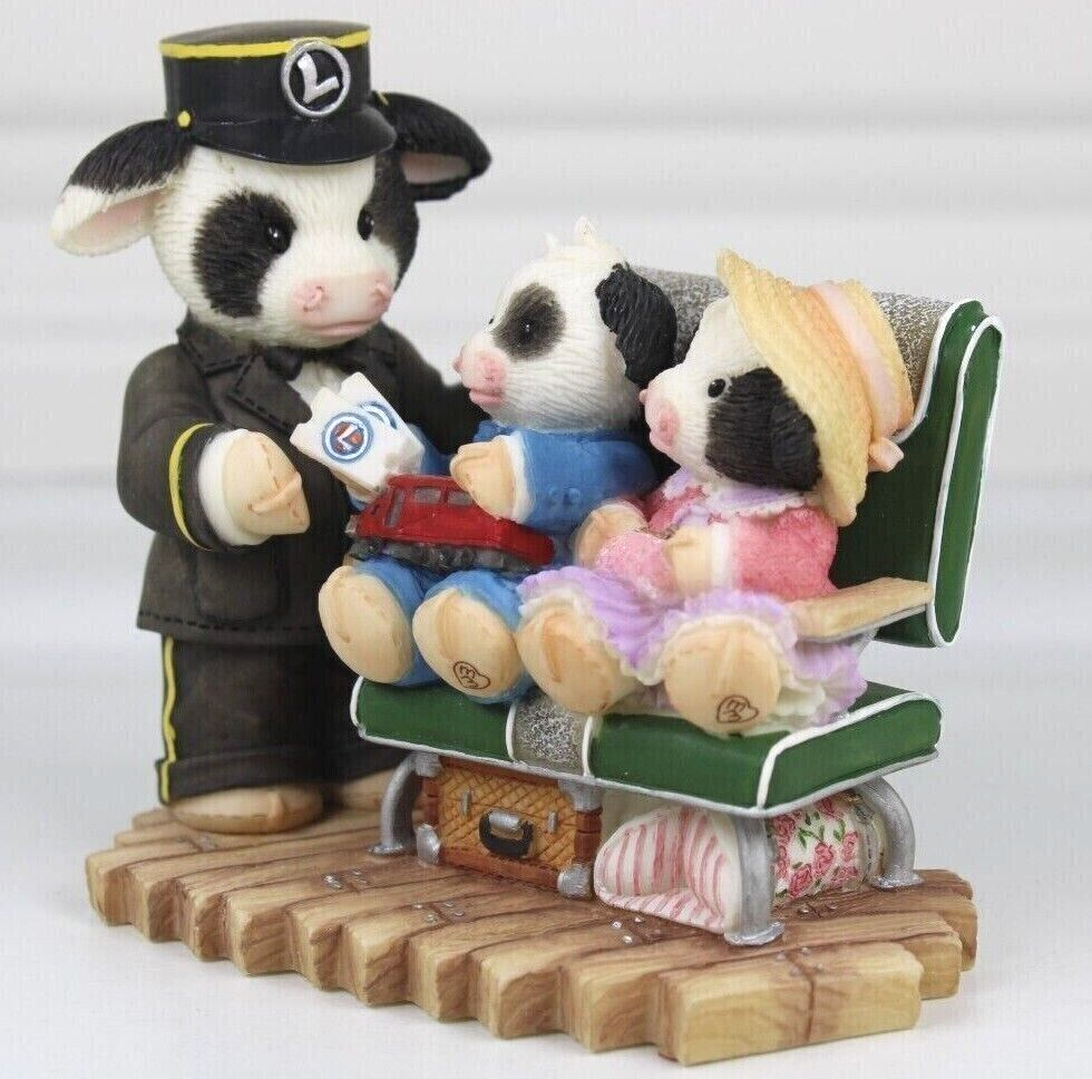 MARYS MOO MOOS, LIONEL TRAINS CONDUCTOR & KIDS MOO MOO WHERE TO, FIGURINE NO BOX