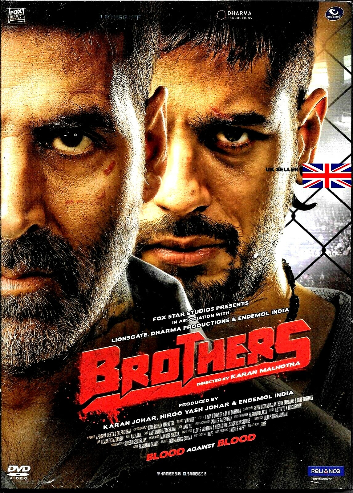 BROTHERS - AKSAHY KUMAR / SIDHARTH MALHOTRA - NEW BOLLYWOOD DVD - FREE POST