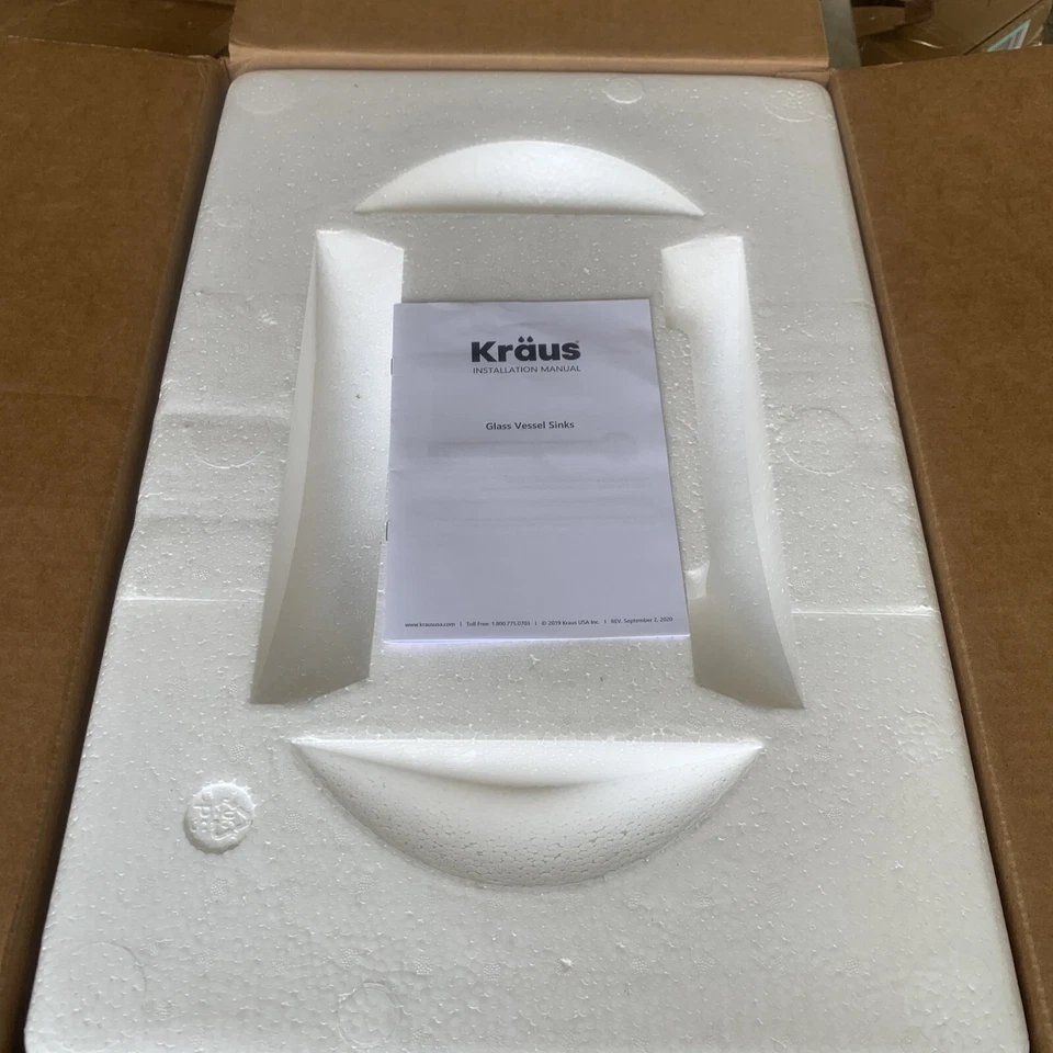 Fregadero de baño Kraus GVR-204-RE-SO azul 21-7/8" vaso de vidrio azul irrupción solamente Foto 3 de 4