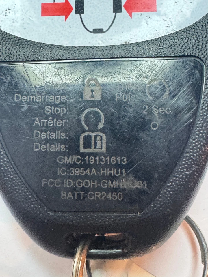 Mando a distancia sin llave Llavero FCC ID GOH-GMHHU01 Control LCD 19131613 Arrancador de coche Foto 4 de 4